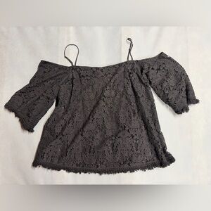 Bailey 44 Black Lace Off-Shoulder Blouse Whimsigoth Sz M